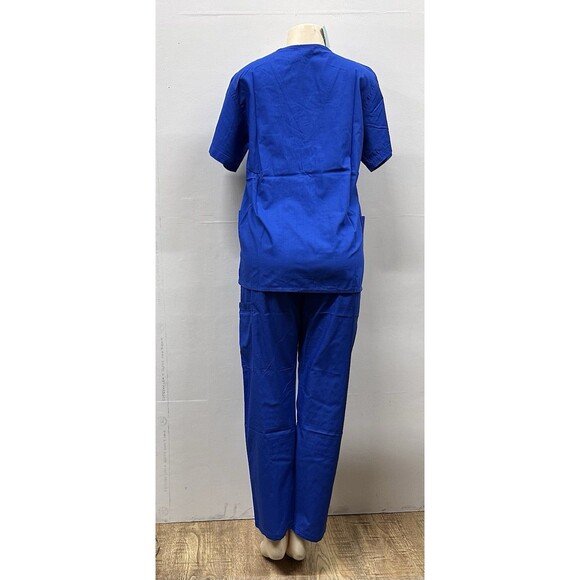 Expo V Neck women size small nurse medical uniform pants and top in royal blue - Picture 2 of 11
